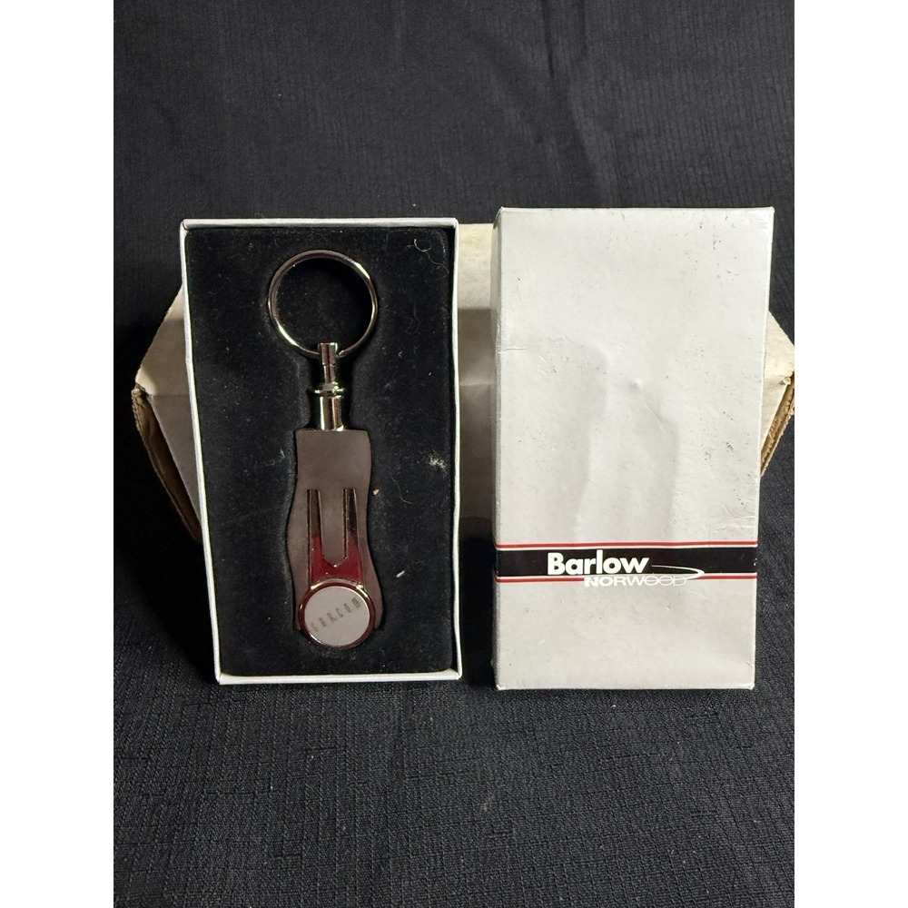 Barlow Divot Tool Ball Marker Key Ring Silver Tone Golf Accessory SARCOM Ad